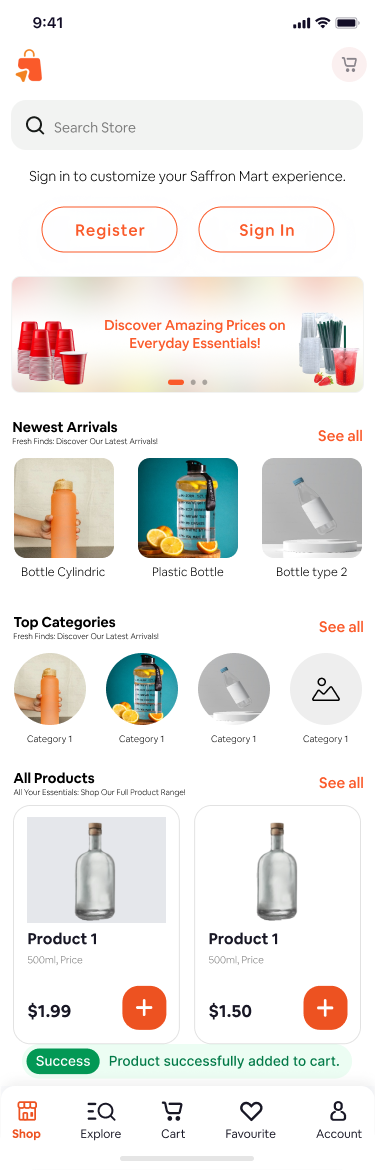 Saffron Mart Mobile UI thumbnail